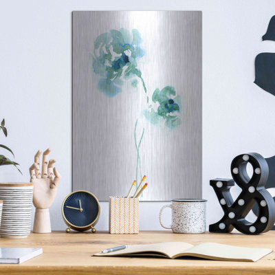 «Teal Florals» par Lesia Binkin - reproduction de dessin non encadrée