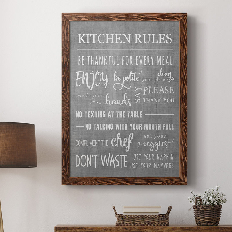 " Neutral Kitchen Rules ", 37.5" H x 27.5" W x 1" D, Maple