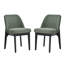Chaise rembourrée en polyester 19,5 po avec pieds en bois massif noir Bason-1676804969