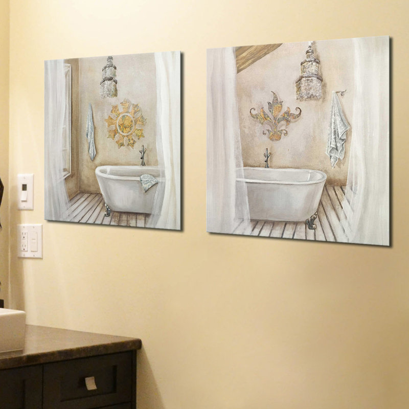 Crystal Bath II - ensemble de 2 reproductions, H 24 po x l 48 po x P 1,5 po, Toile tendue