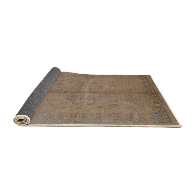 Tapis à motif oriental brun clair, Rond 8 pi
