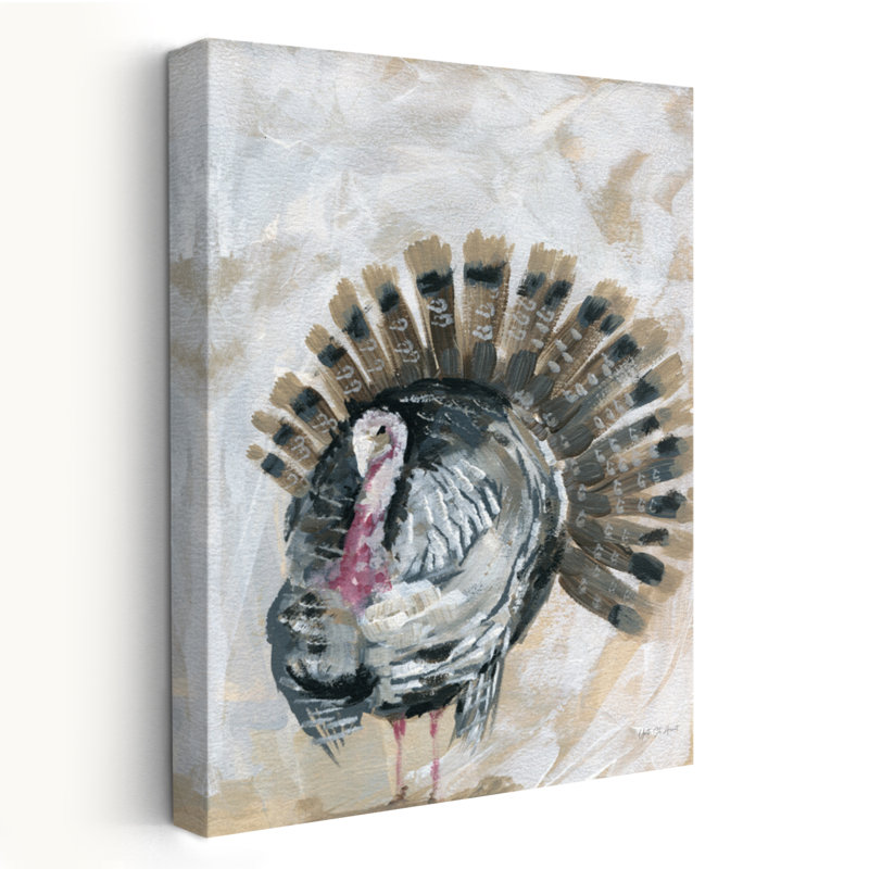 Récolte de dinde - animaux, oiseaux d'automne, art brun, H 24 po x l 16 po