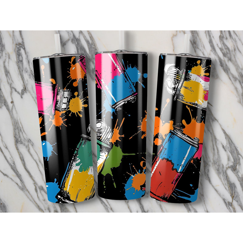 Choose Handmade Tumblers 591ml Vacuum Insulated Stainless Steel (18/8) Travel Tumbler with Straw
