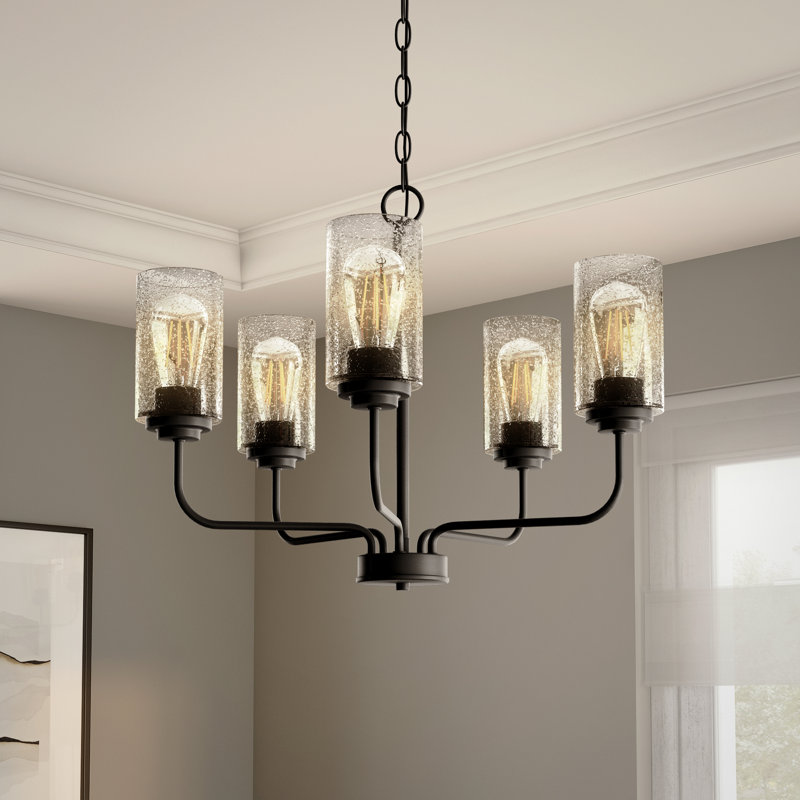 Lustre à 5 lumières avec abat-jour