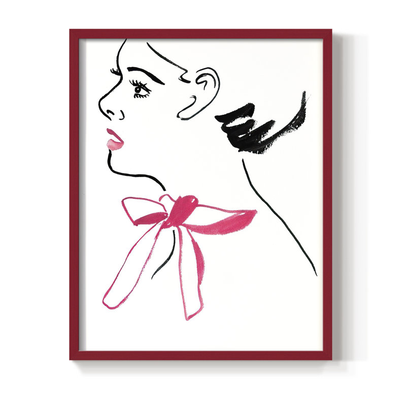 BlossomI Framed Print - Solid Wood, 11" H x 9" W, Red