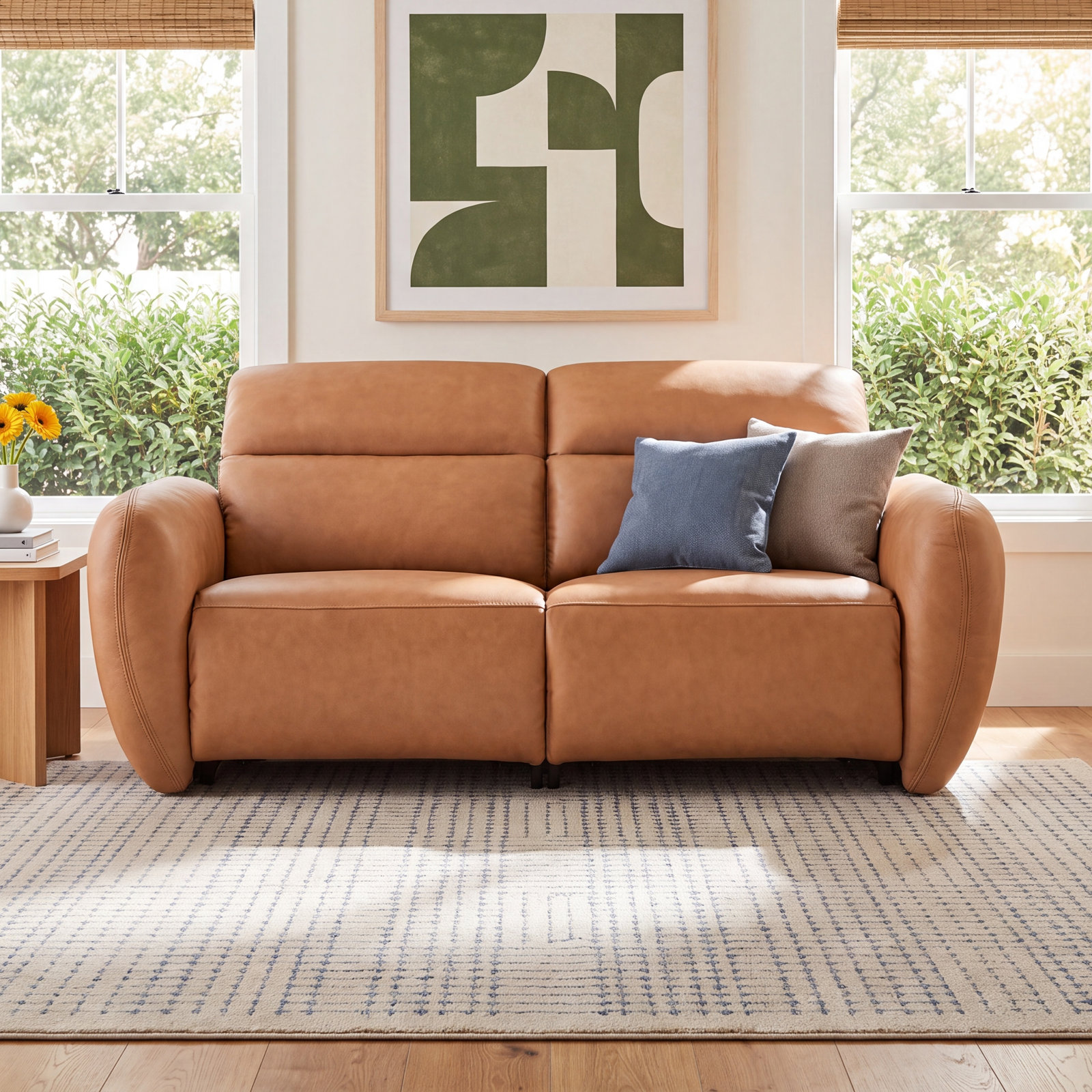 Astro 79" Genuine Leather Modular Loveseat