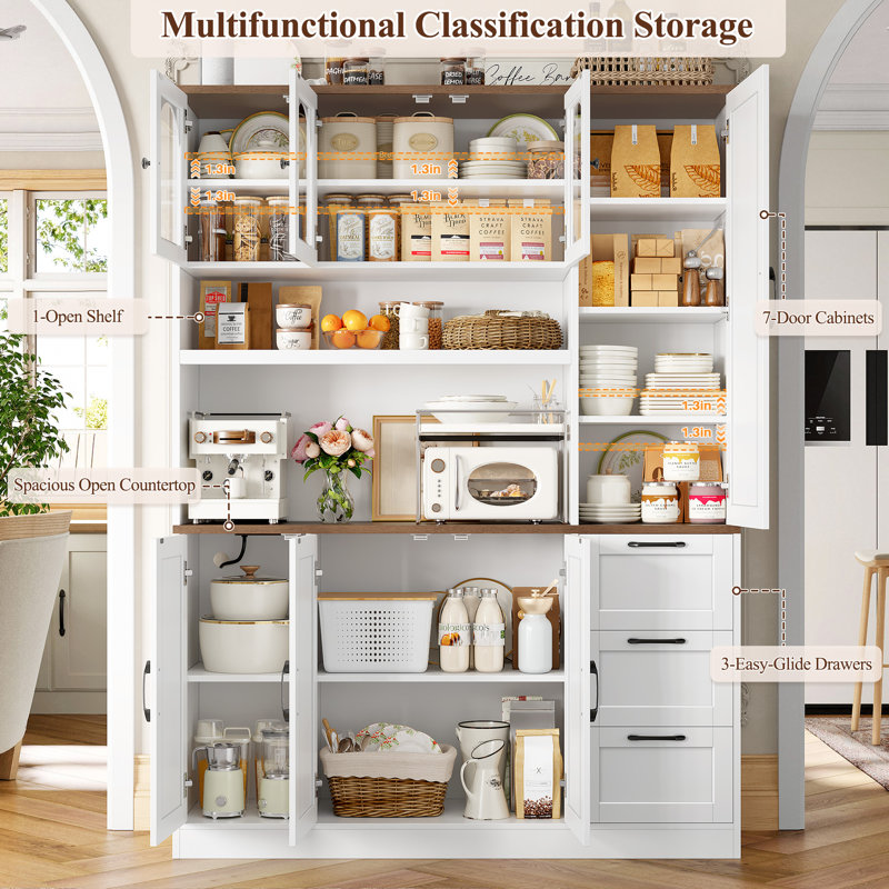 75'' Kitchen Pantry, White