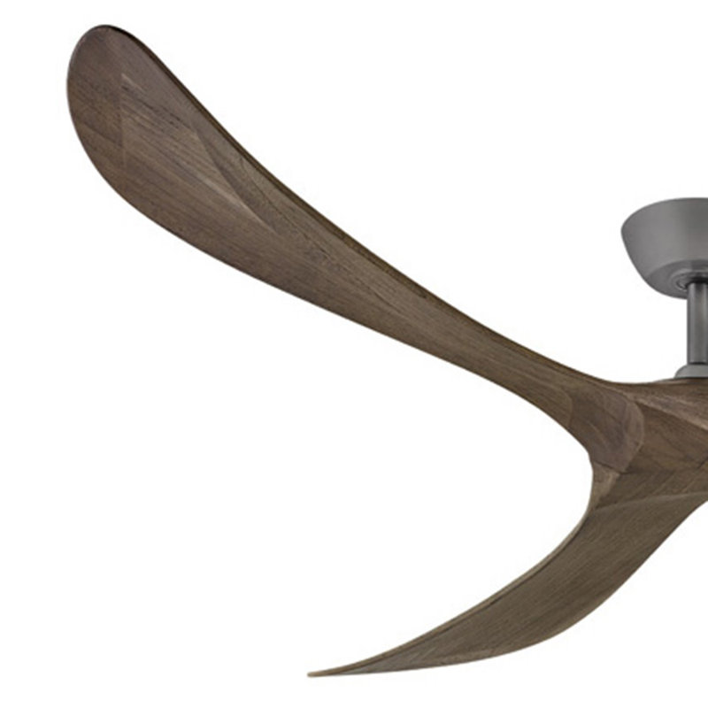 Swell 80" Indoor/Outdoor Smart Wooden Ceiling Fan with Remote, Graphite, Driftwood