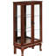 Vitrine Classic Classic en noyer avec dossier en miroir et tablette d'éclairage réglable-121070960