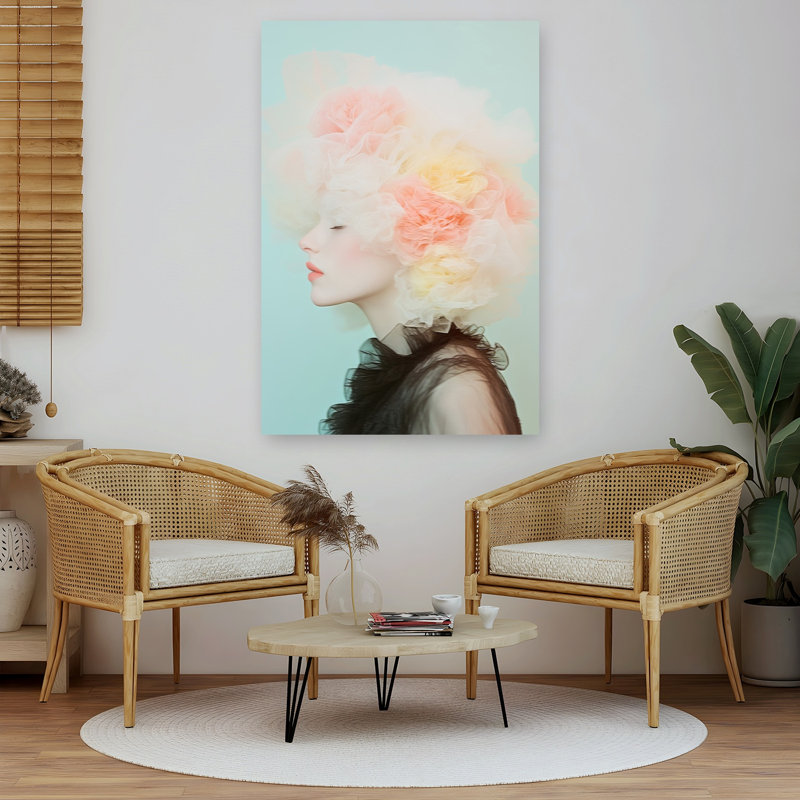 «Ethereal Floral Portrait Contemporary Flower», reproduction d'art murale, H 60 po x l 40 po