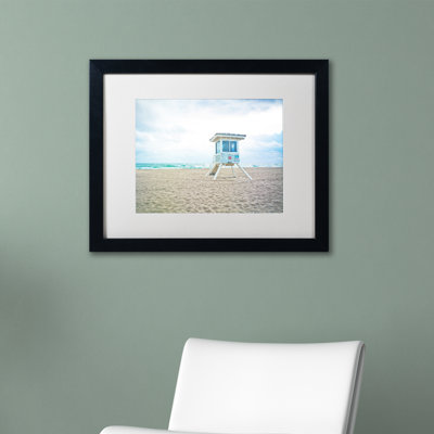 « floride beach chaise 2 », reproduction de photo sur toile encadrée