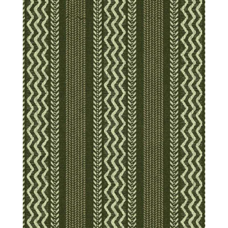 Tyrol Apres-Ski Home Striped Wallpaper Roll, Green/Taupe