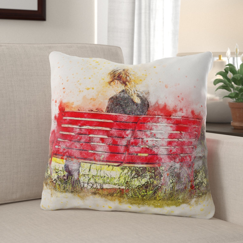 Housse de coussin Elks Girl, Microsuède, Intérieur