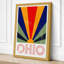 Ohio Sunburst Retro - Wrapped Canvas-1316770948-1316770954