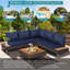 Hoda Polyethylene (PE) Wicker 6 - Person Seating Group with Cushions