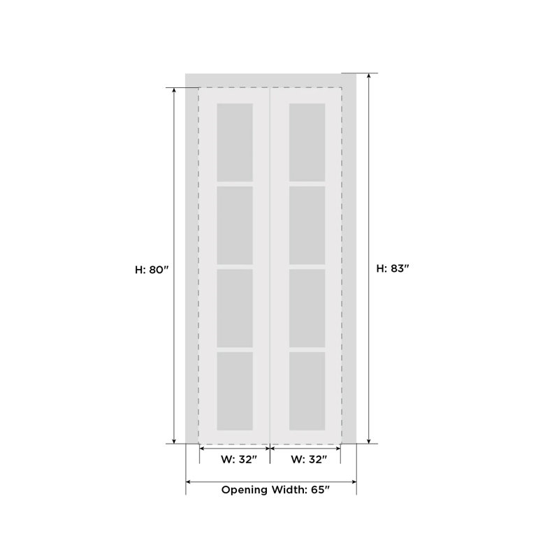 Portes pliantes en verre Lucia, 64 po x 80 po