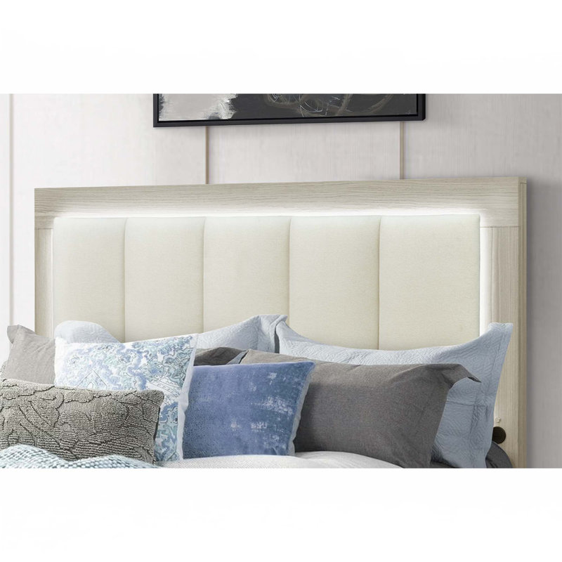 5 Pc Bedroom Set, Natural/White, Queen