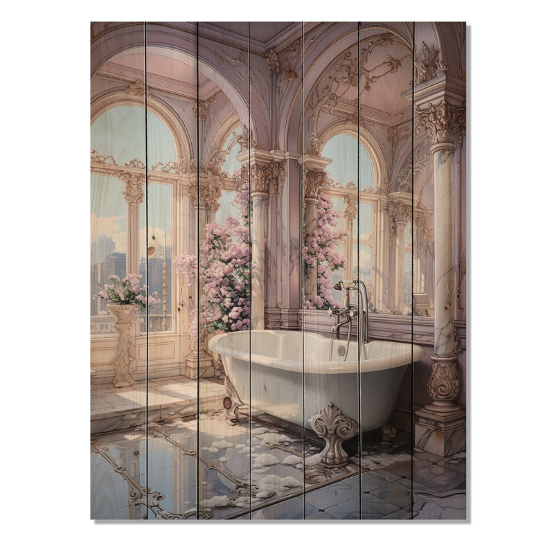 Salle de bain pastel sérénité II sur bois, H 20 po x l 10 po x P 0,78 po