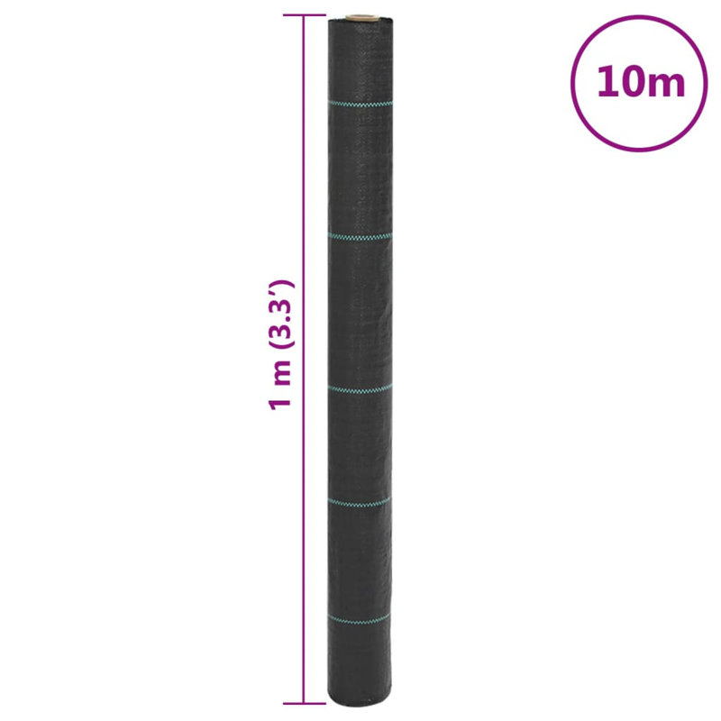 Weed Membrane Black 1X5 M PP, 1000cm W x 100cm D