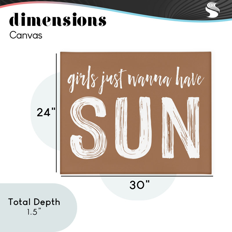 Filles qui veulent avoir une toile brun soleil, design avec lettres et doublure, H 24 po x l 30 po