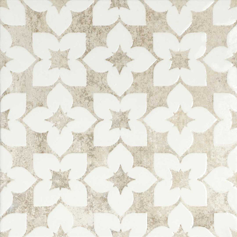 Phlox 8" x 8" Satin Porcelain Floor and Wall Tile, White