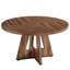 Table de salle à manger ronde de style campagnard, table de cuisine rustique pour 4 personnes, table de salle à manger à base croisée