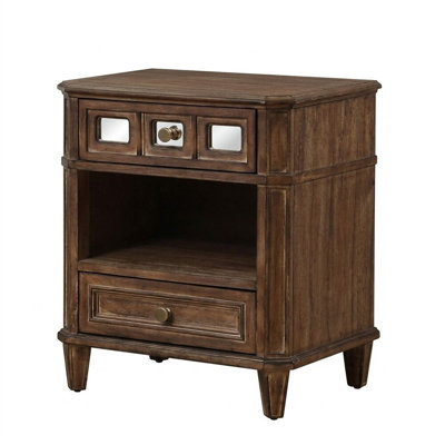 Cassius Dark Oak 2 Drawers 21 In. W Nightstand
