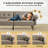 Latitude Run® Faux Leather Upholstered Futon Sofa Bed with Armrests and Backrest Adjustable-394392189