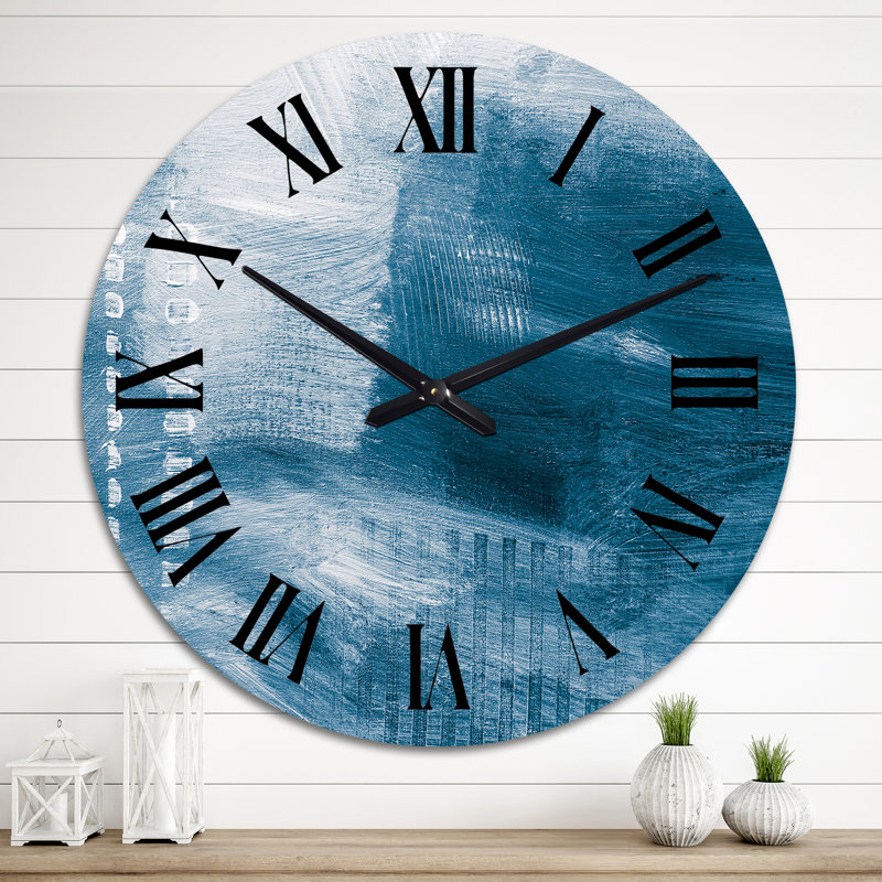 Shades of Creative Blue - Horloge murale moderne, Grand