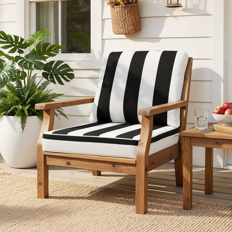Outdoor Deep Seating Cushion Set, 1, Black/White