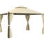 Pavillon de jardin extérieur avec rideaux. 10 pi x 12 pi, structure en acier, toit. Endroit relaxant. Beige pour utilisation en patio. Fabrication, intimité