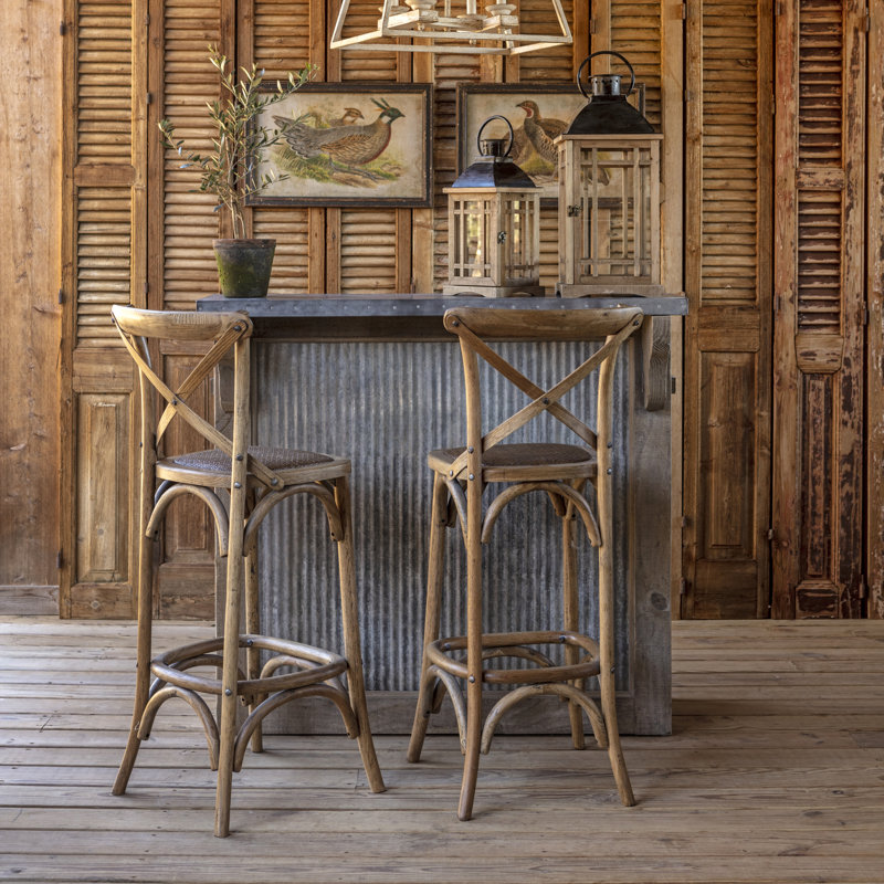 Porch View Cross Back Bar Stool, Counter Stool (24.5” Seat Height)