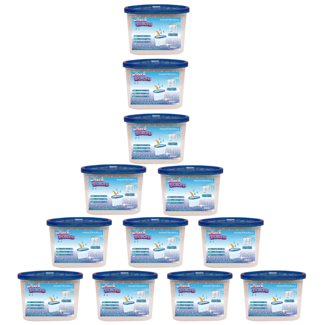 MantraRaj 500ml Interior Dehumidifiers Disposable Helps Stop Damp, Mildew, Mould Condensation x 18