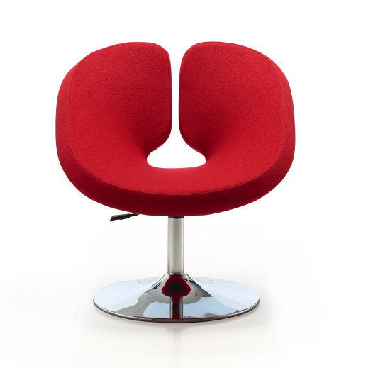 Fauteuil papasan pivotant de 27,6 po de large Clithall, Mélange de coton rouge
