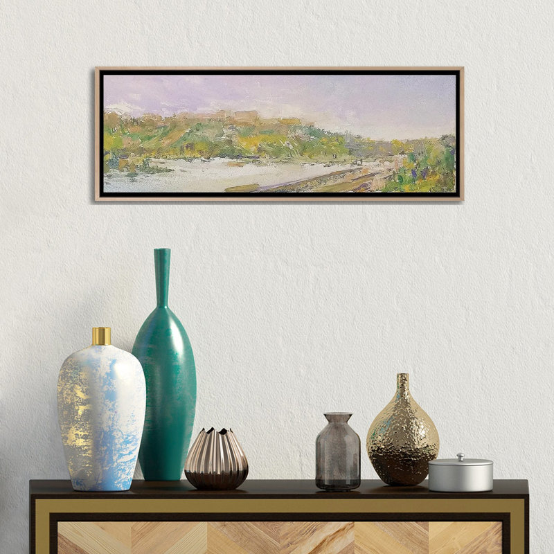 «Ehrenbreitstein On The Rhine», reproduction d'art sur toile encadrée, Toile avec cadre, Beige