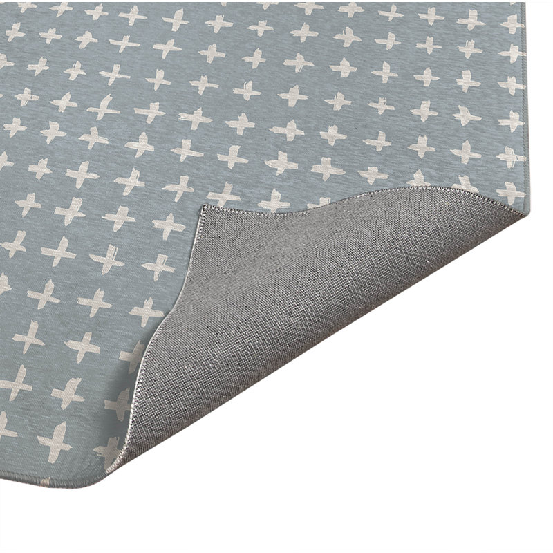 Tapis de cuisine anti-dérapant léger Check, Rectangle 4pi x 6 pi, Bleu ardoise