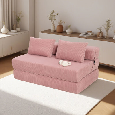 80" Folding Sofa Bed Full Size, 3-in-1 Convertible Sleeper Sofa Compression