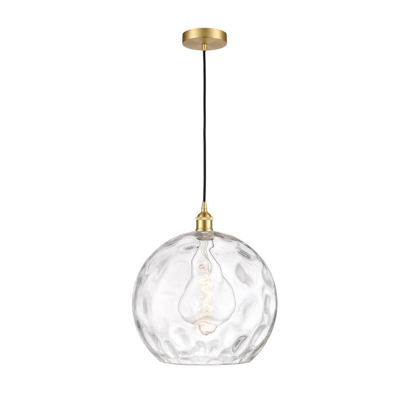 Luminaire suspendu simple à 1 lumière Ralph, H 15,88 po x l 13 po x P 13 po, Or satiné