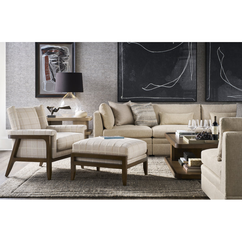 Wainscott Ottoman, Callaloo Cotton, Casa Blanca