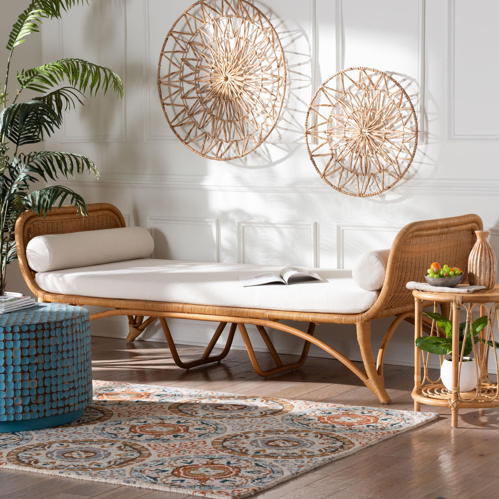 Colb Veve Bohemian Light Honey Rattan Daybed