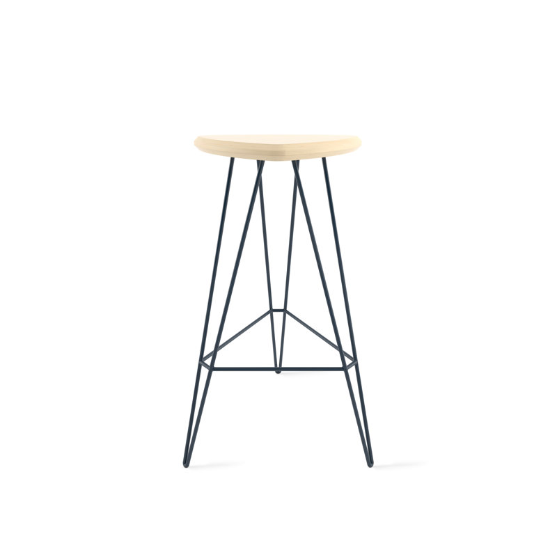 Madison Counter Stool with Metal Frame, Maple, Bar Stool (30" Seat Height), Navy