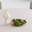 Ensemble de salle à manger rond moderne en pierre frittée de style crème-101018163
