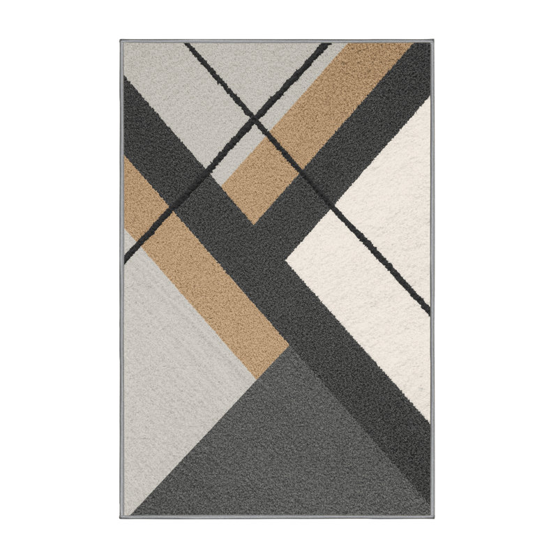 Tapis gris moelleux moelleux et minimaliste noueux, 8 x 10