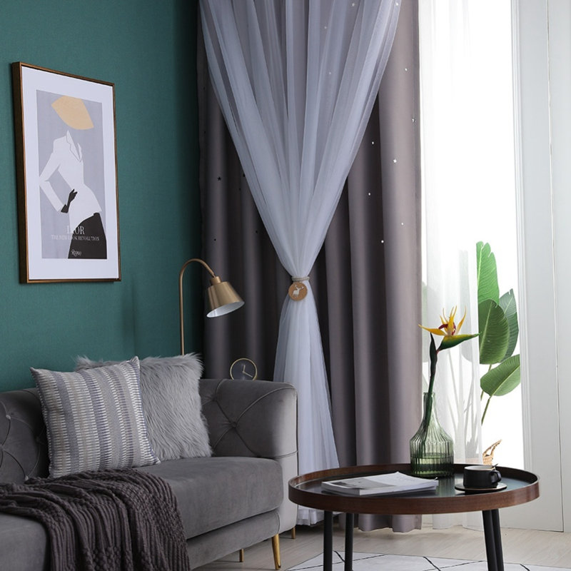 Calabro Room Darkening Curtain Single Panel, Gray