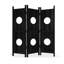3 Panels Black Solid Wood Folding Room Divider