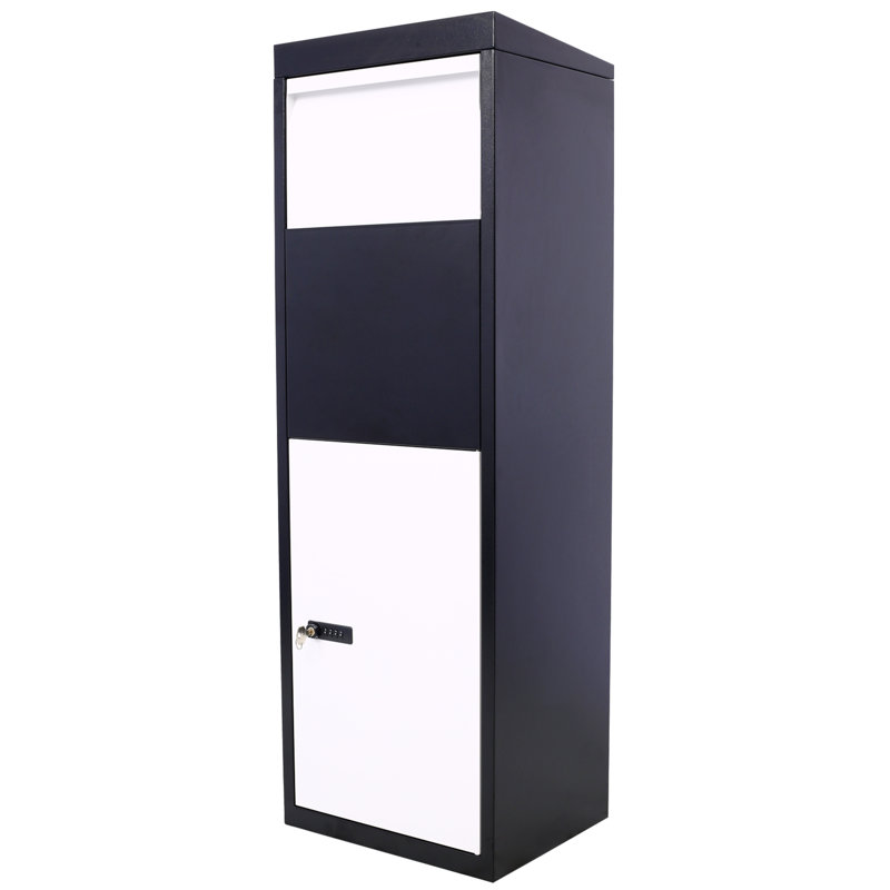 Package Delivery Box, Galvanized Steel Parcel Mailbox w/Code Lock & Mounting Hardware, for Outdoor Porch, Curbside