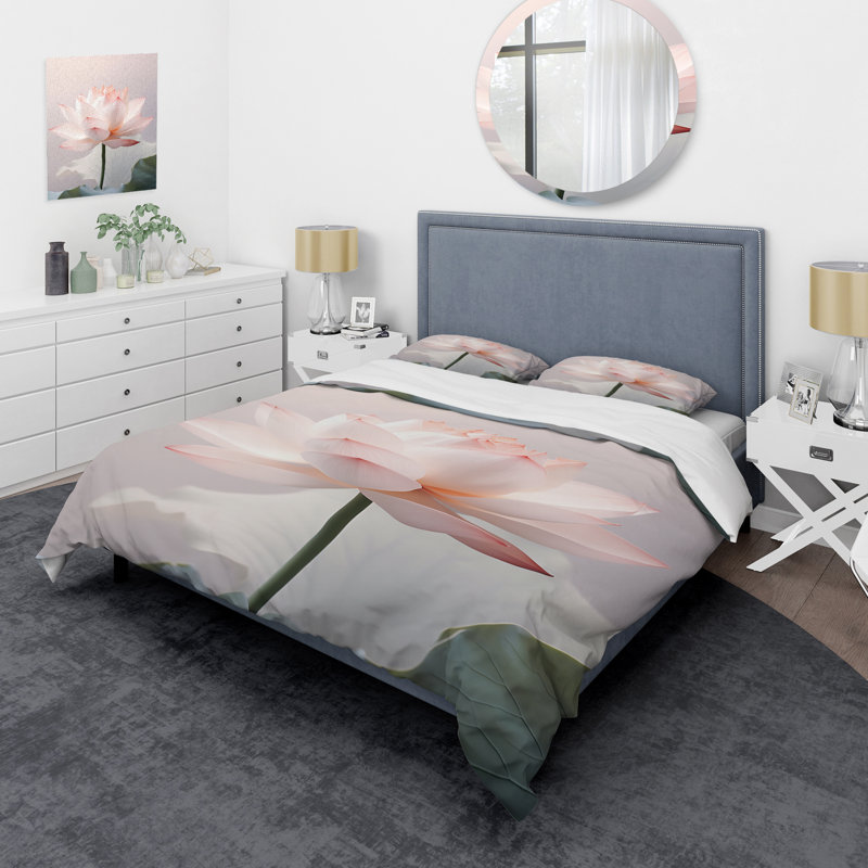 Hindouisme Art Lotus Serenity - Ensemble de housse de couette spirituel - Microfibre de polyester