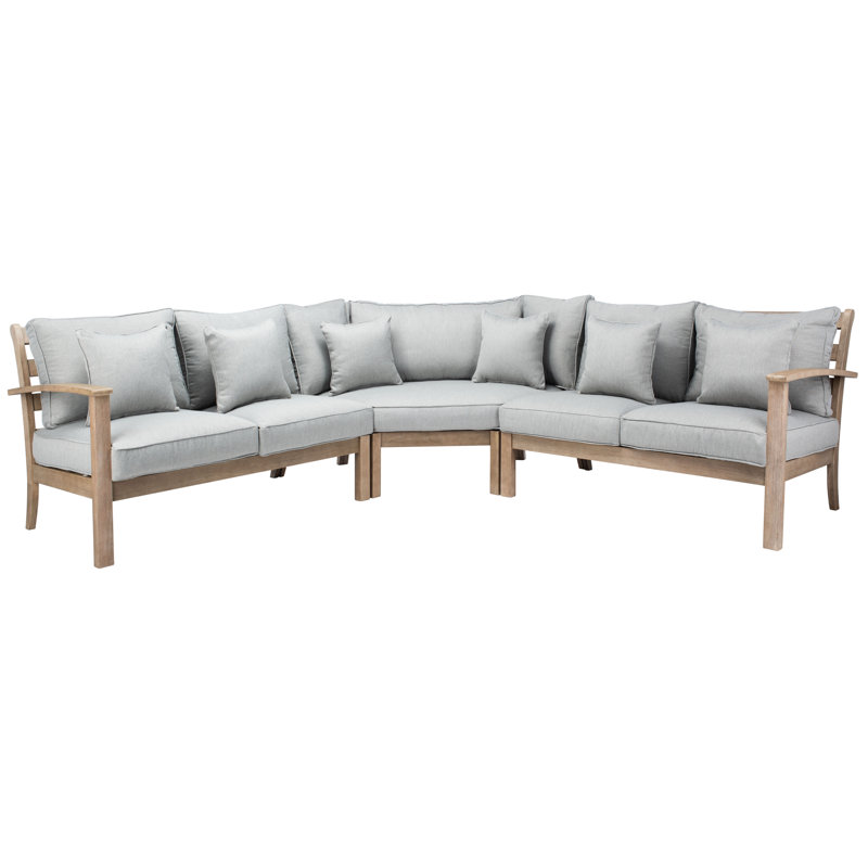 Rosabecca Patio Sectional Sofa, Light Gray