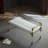 Bedroom Bench, Clear Acrylic and Gold Stainless Steel Combination-183128903