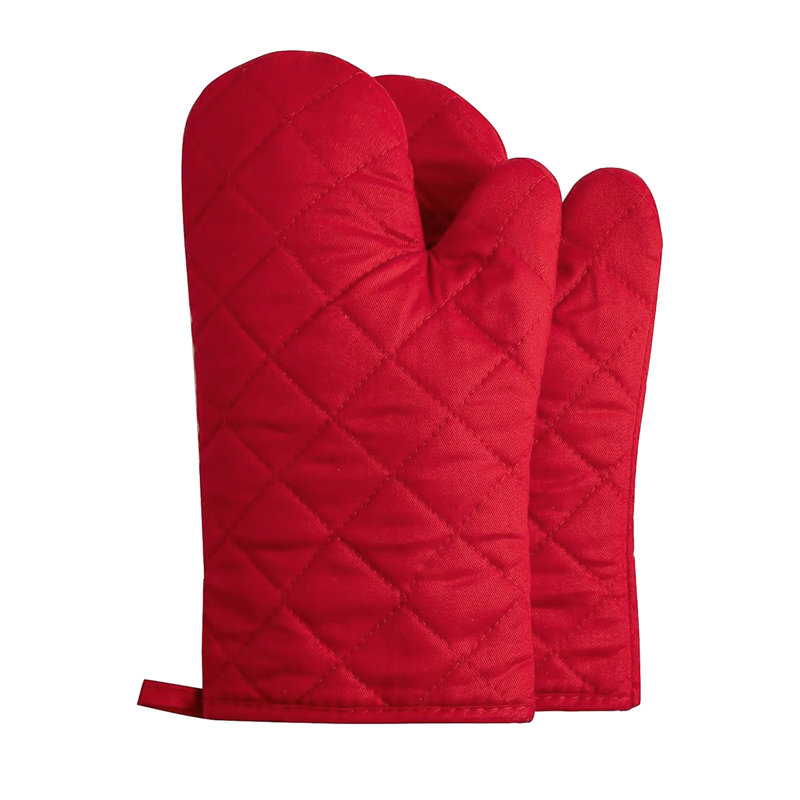 Home Mart Goods Polyester Oven Mitt Set, Red